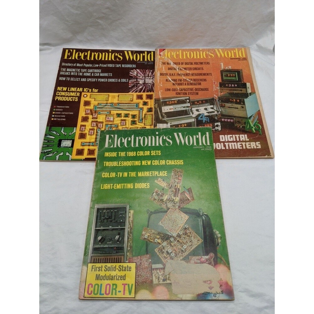 Lot Of (3 ) Electronics World Magazines Nov 1966 Nov 1967 Jan 1968